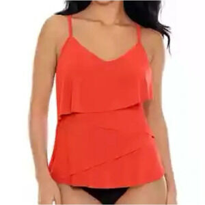 NWT Talbots Women's Size 16 Tankini Bright‎ Coral Adjustable Straps Swim Top